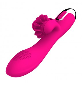 HK LETEN Windmill Stimulating Tongue Clitoral G-Spot Intelligent Heating Vibrator (Chargeable - Red Rose)